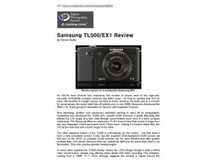 Samsung TL500/EX1 Review