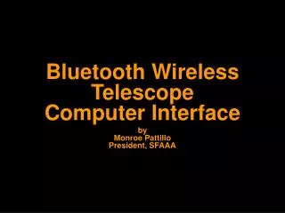 Bluetooth Wireless Telescope Computer Interface