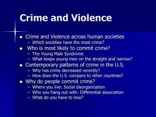 Crime and Violence