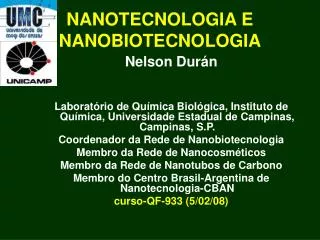NANOTECNOLOGIA E NANOBIOTECNOLOGIA