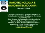 NANOTECNOLOGIA E NANOBIOTECNOLOGIA