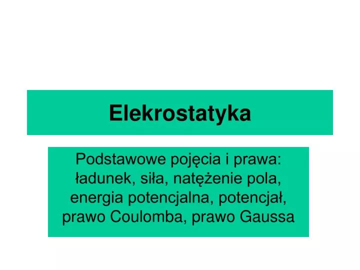 elekrostatyka