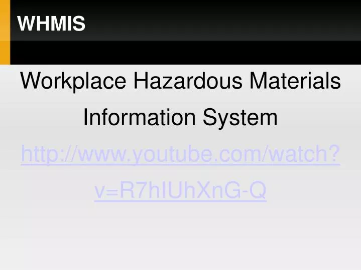 workplace hazardous materials information system http www youtube com watch v r7hiuhxng q