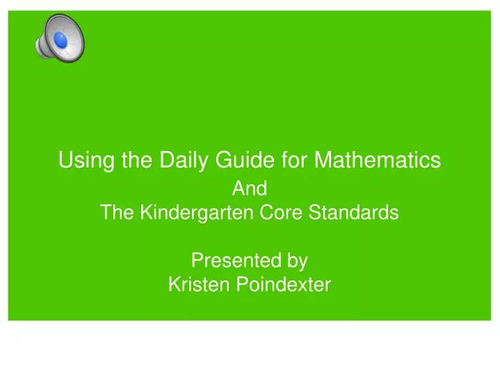 using the daily guide for mathematics