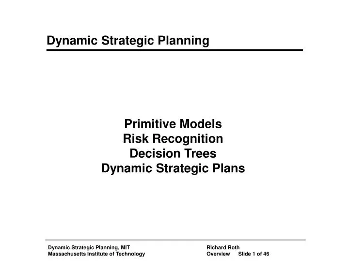 dynamic strategic planning