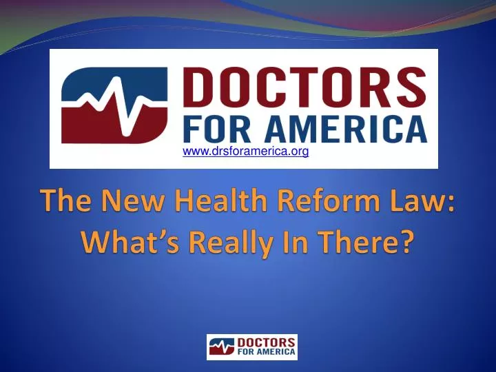 the new health reform law what s really in there