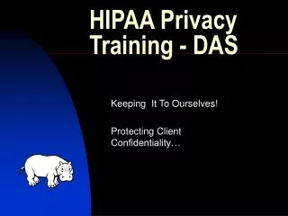 HIPAA Privacy Training - DAS