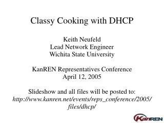 Classy Cooking with DHCP