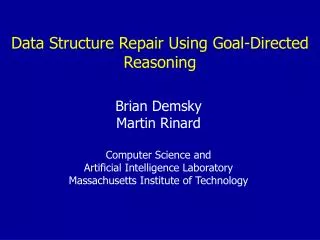 Data Structure Repair Using Goal-Directed Reasoning