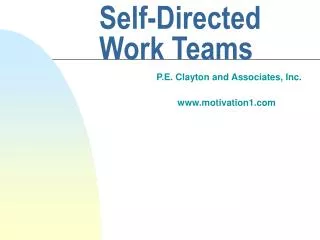 Self-Directed Work Teams