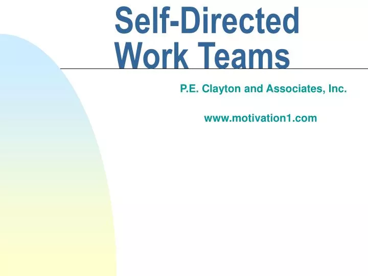 self directed work teams