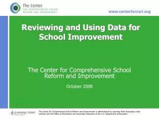 Reviewing and Using Data for School Improvement