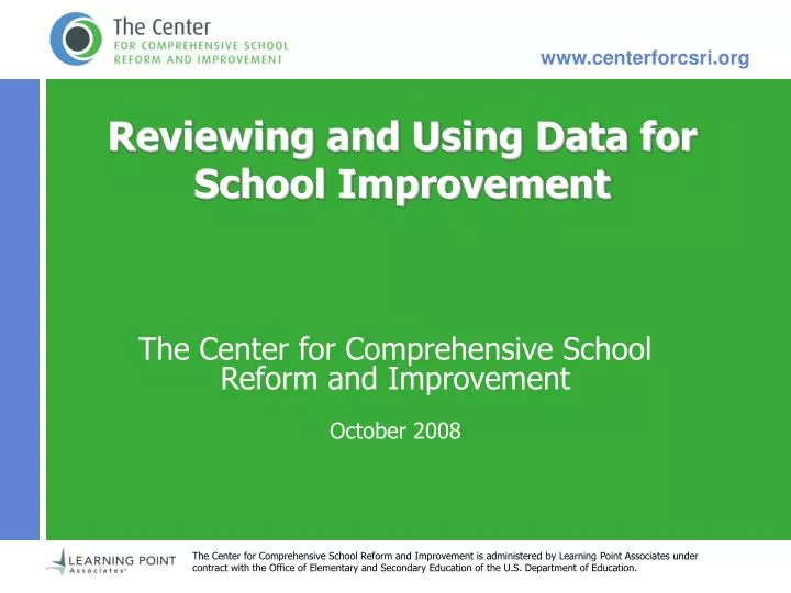 reviewing and using data for school improvement