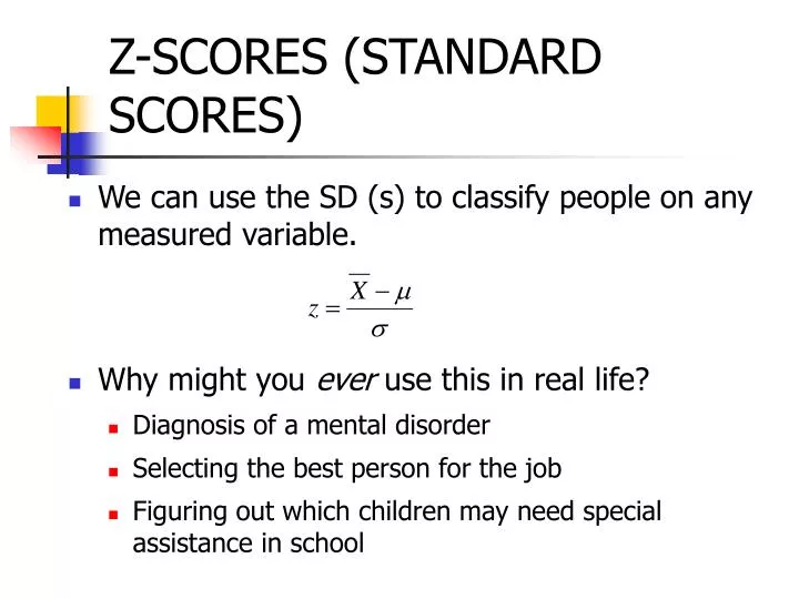 z scores standard scores