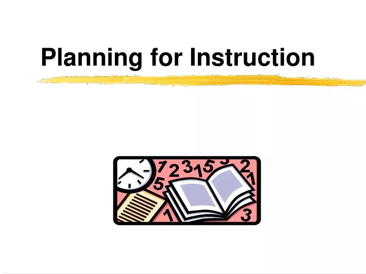 planning for instruction