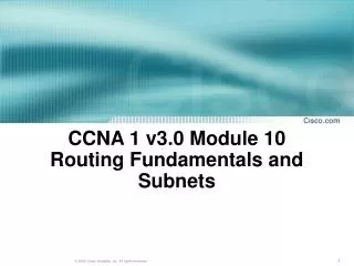 CCNA 1 v3.0 Module 10 Routing Fundamentals and Subnets