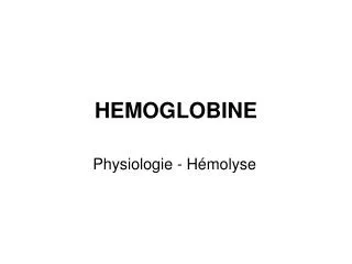 hemoglobine