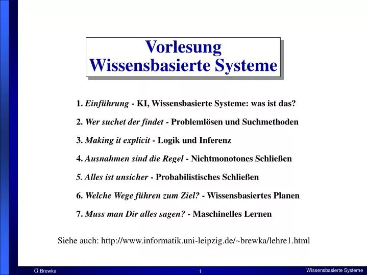 vorlesung wissensbasierte systeme