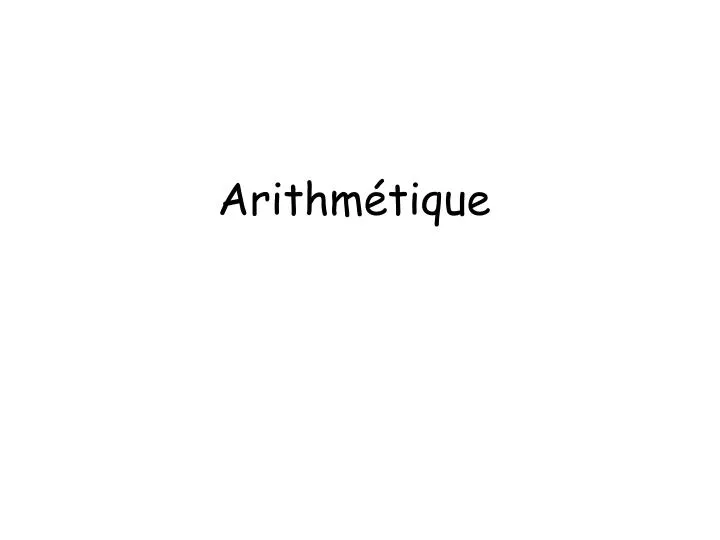 arithm tique