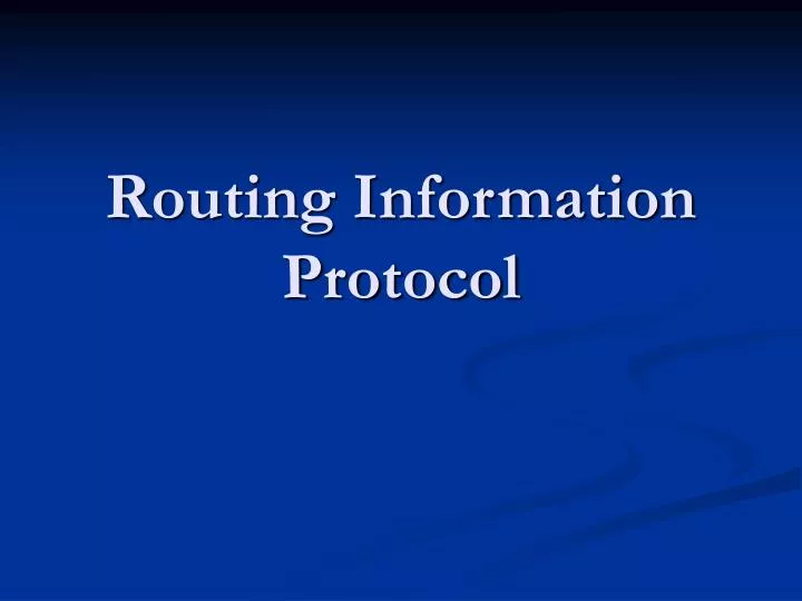 routing information protocol