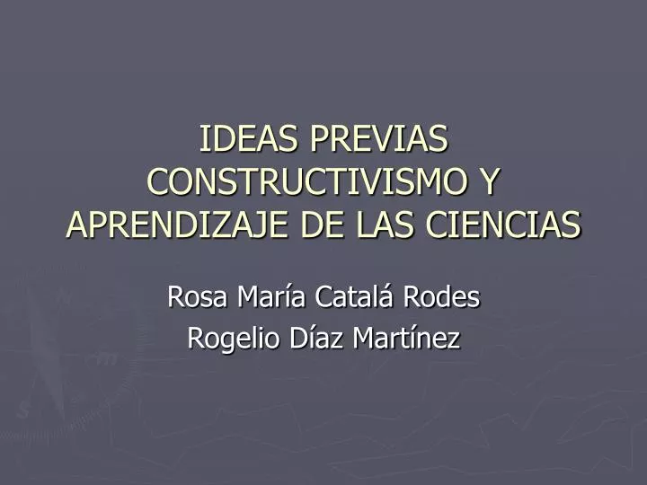 ideas previas constructivismo y aprendizaje de las ciencias