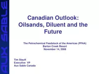 Canadian Outlook: Oilsands, Diluent and the Future