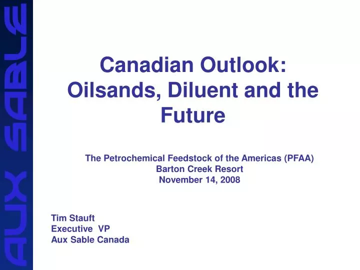 canadian outlook oilsands diluent and the future