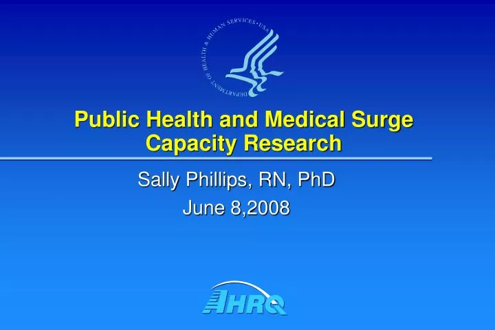 public health and medical surge capacity research