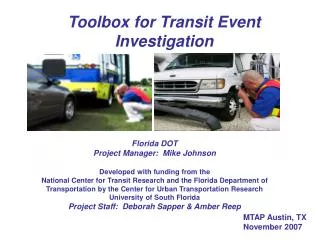 Toolbox for Transit Event Investigation