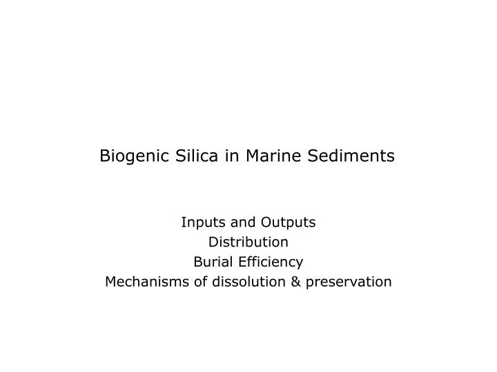 biogenic silica in marine sediments