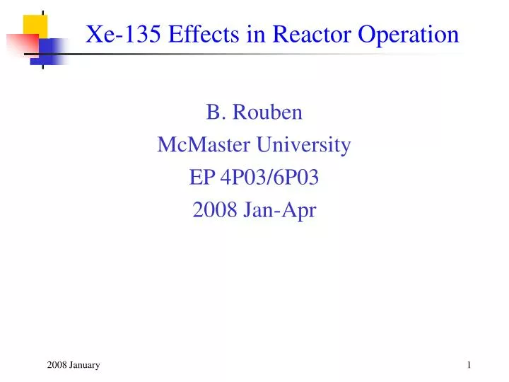 xe 135 effects in reactor operation