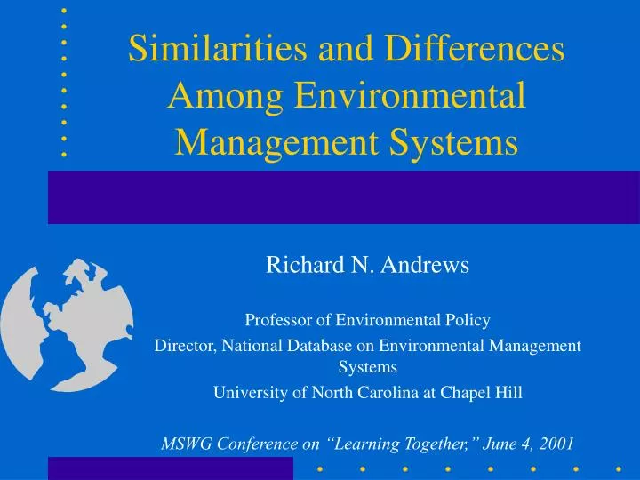 similarities and differences among environmental management systems