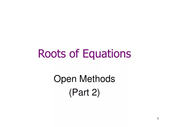 roots of equations