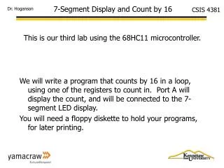 7-Segment Display and Count by 16