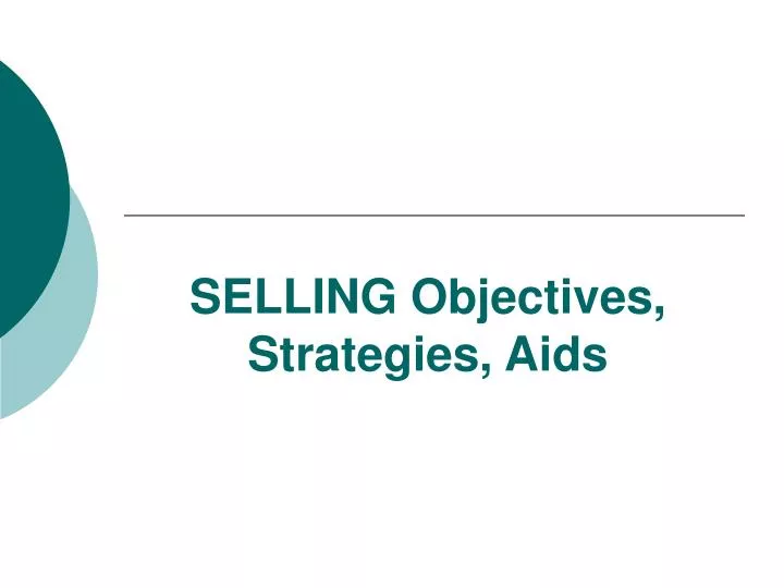 selling objectives strategies aids