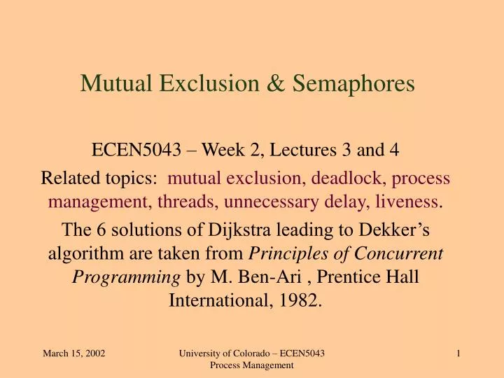 mutual exclusion semaphores