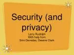 Security (and privacy) - slide 1