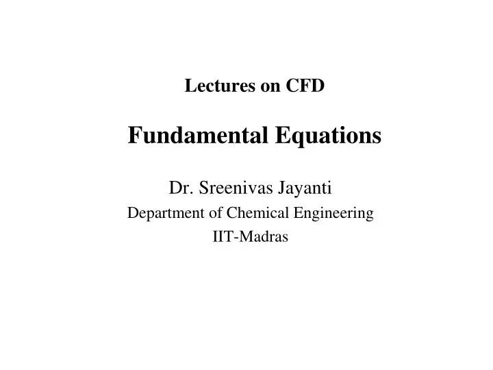 lectures on cfd fundamental equations