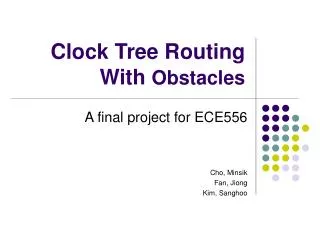 Clock Tree Routing With Obstacles
