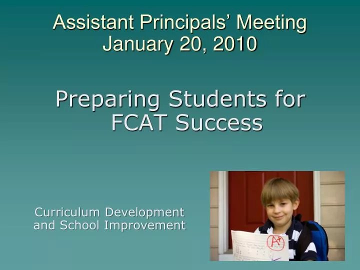assistant principals meeting january 20 2010