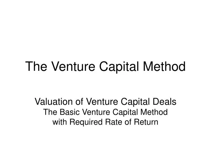the venture capital method