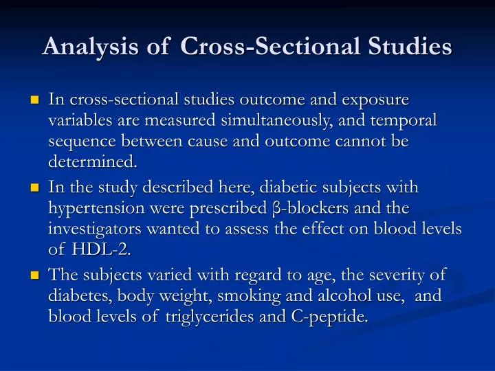 analysis of cross sectional studies