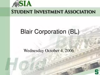Blair Corporation (BL)