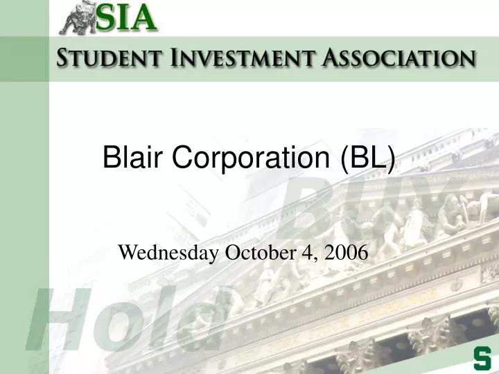 blair corporation bl