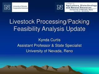 Livestock Processing/Packing Feasibility Analysis Update