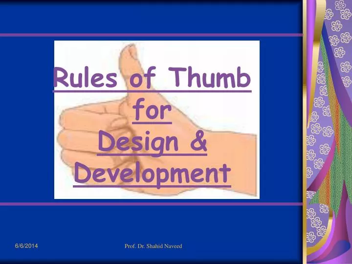 rules of thumb for design development