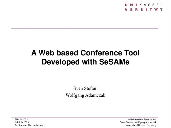 a web based conference tool developed with sesame