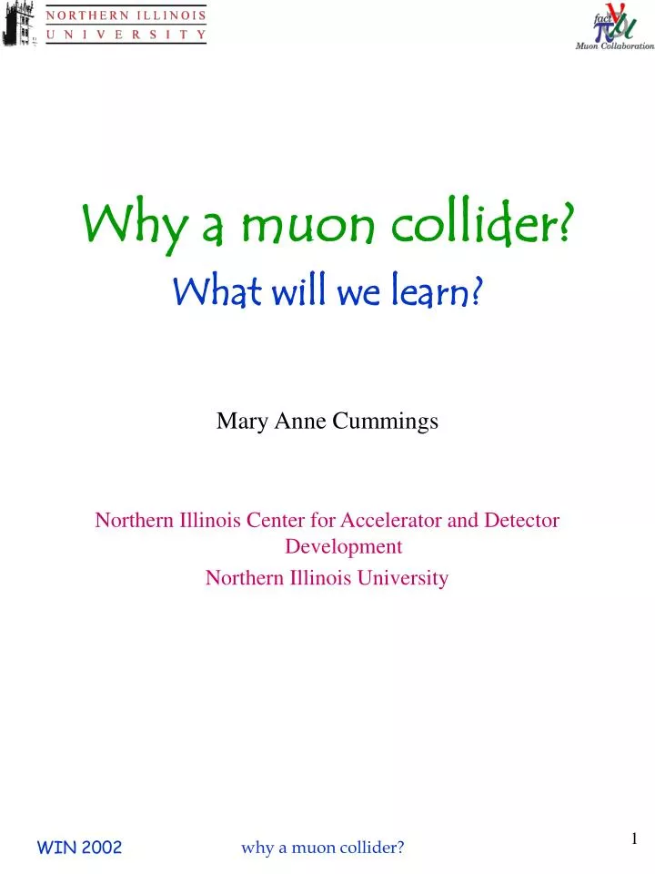 why a muon collider what will we learn