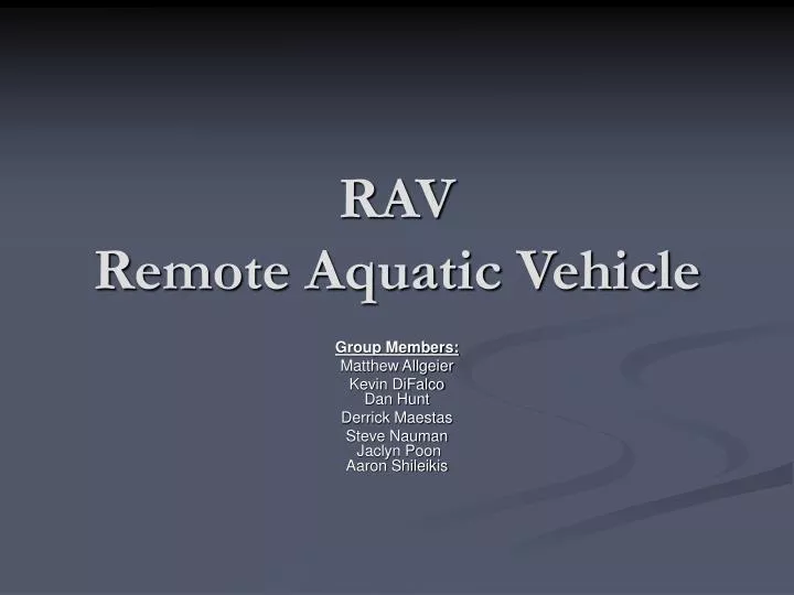 rav remote aquatic vehicle