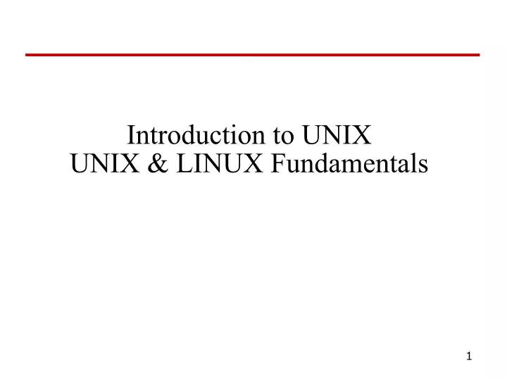 introduction to unix unix linux fundamentals